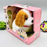 Brown & White Electric Crawling Plush Pet