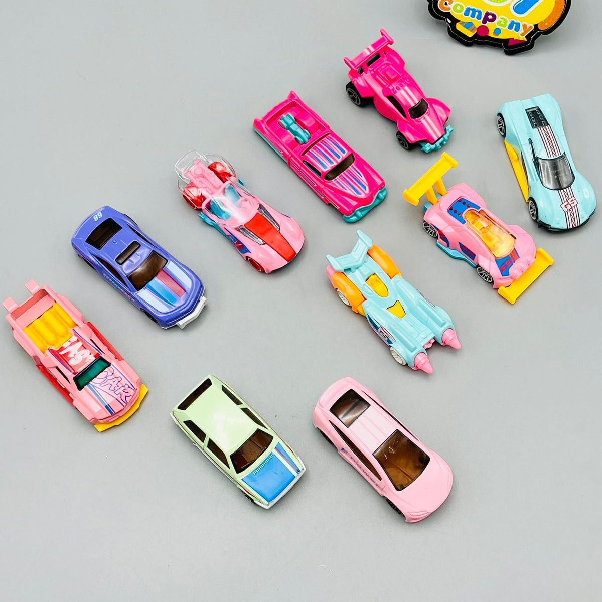 Diecast Set of 10 Vehicles-Pink Series