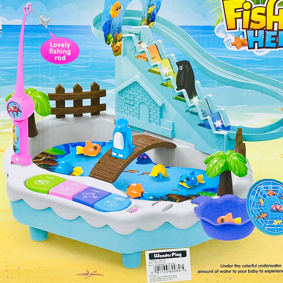 2 In 1 Penguin Slides Fishing Platform
