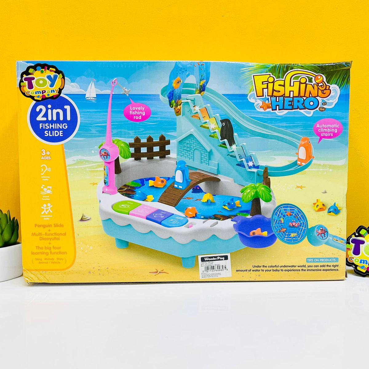 2 In 1 Penguin Slides Fishing Platform