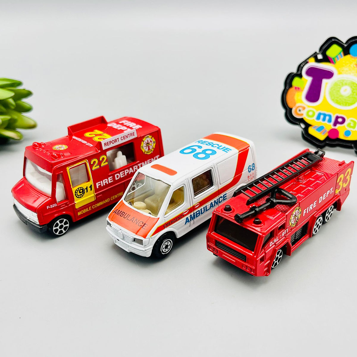 Street Machine Diecast Fire Vehicle Pack Of 3