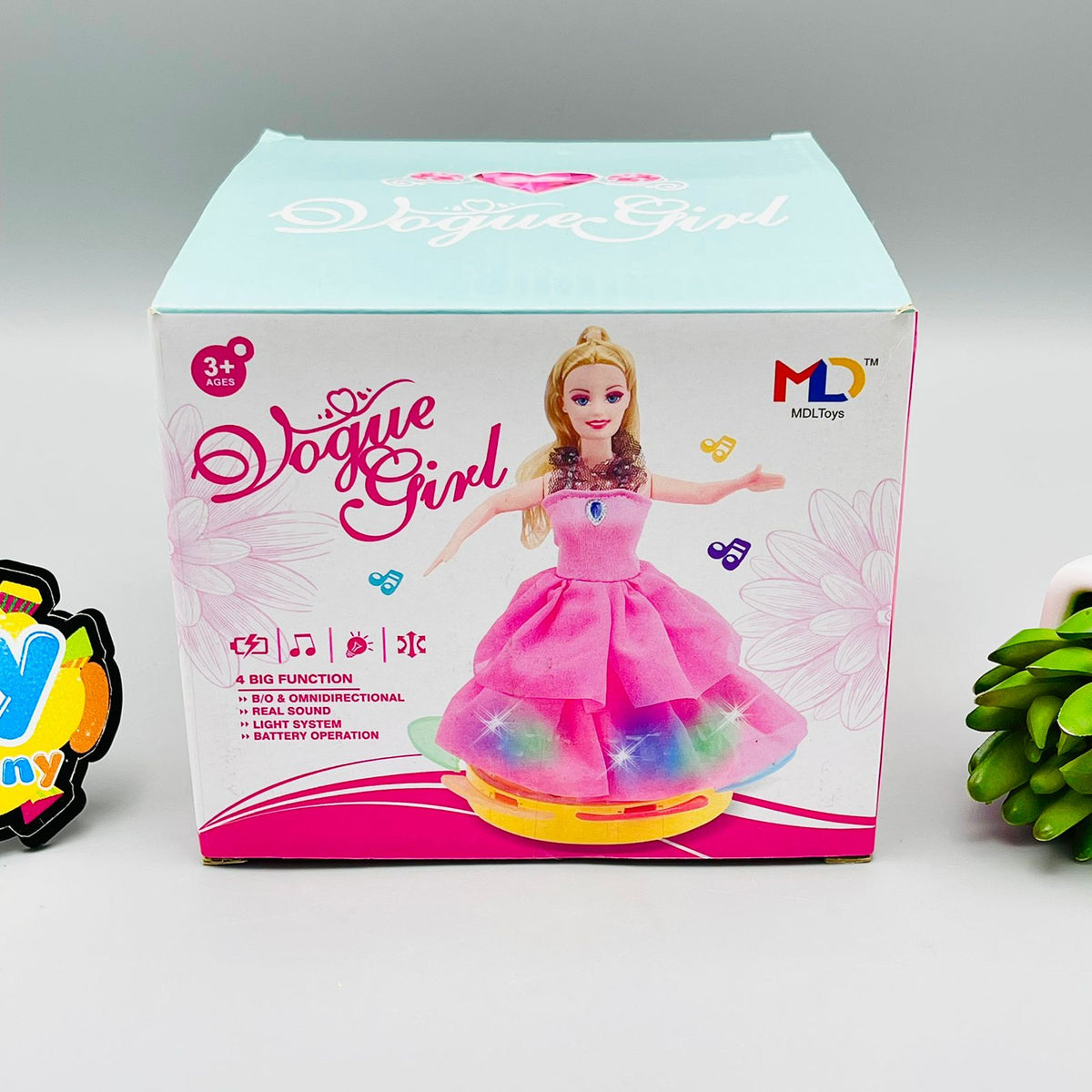 Rotating Vogue Girl With Light & Music