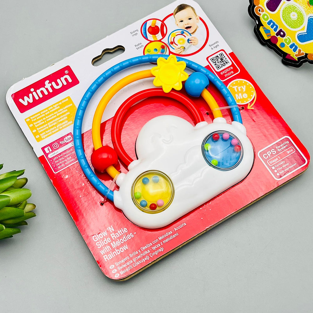 WinFun Glow 'N Slide Rattle With Melodies-Rainbow