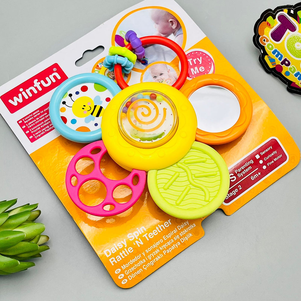 WinFun Daisy Spin Rattle 'N Teether
