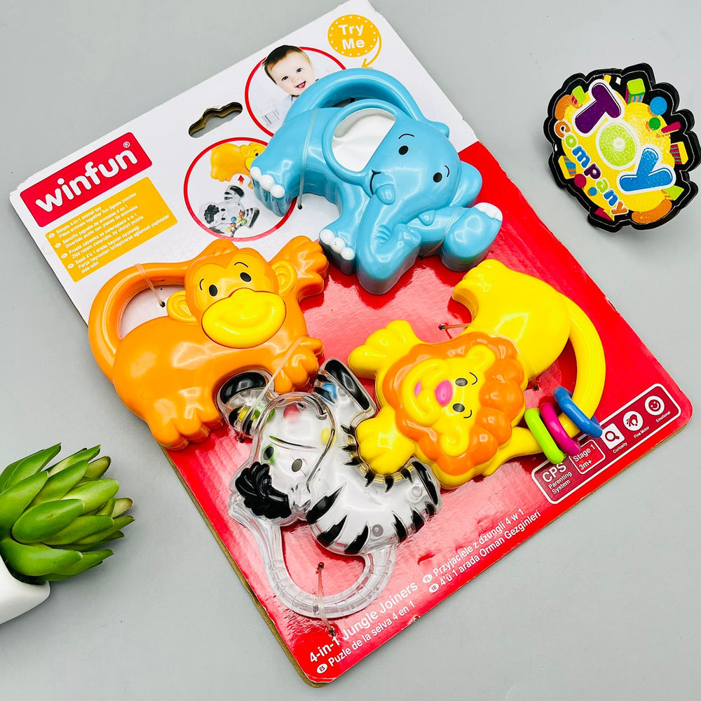 WinFun 4-in-1 Jungle Joiners Rattle Set