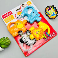 Thumbnail for WinFun 4-in-1 Jungle Joiners Rattle Set