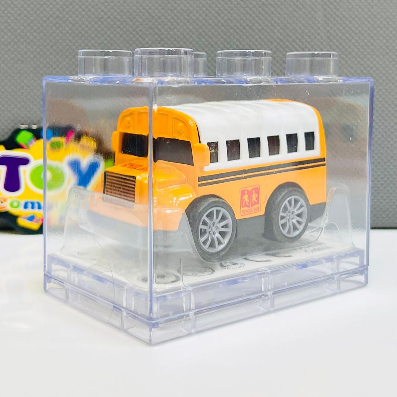1Pc Diecast Bus With Acrylic Display Box-Assortment