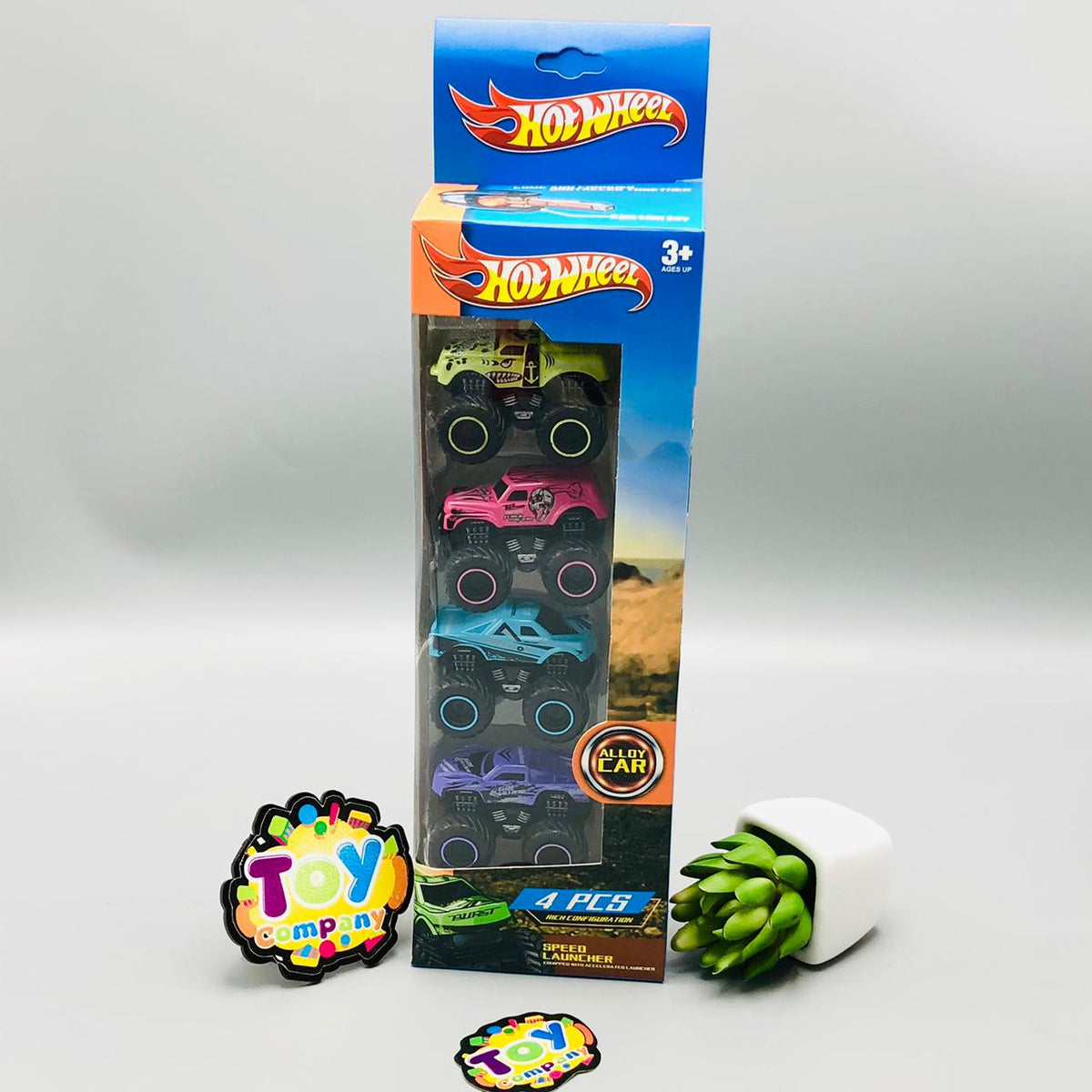 Hot Wheel Alloy Speed Launcher Car-Pack Of 4