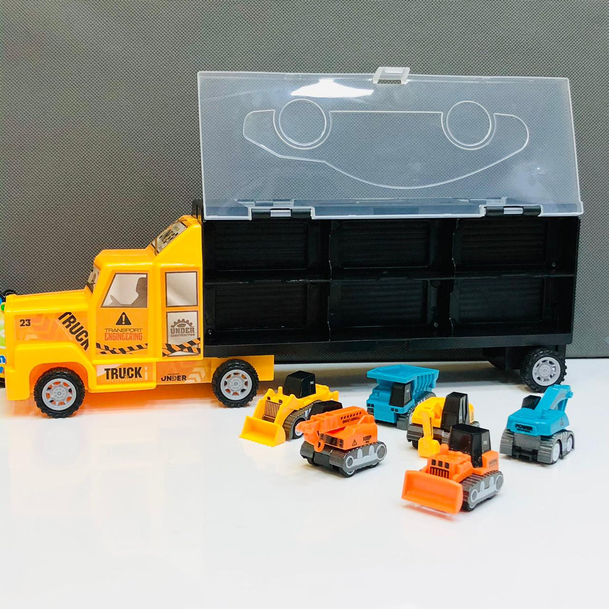 7in1 Diecast Engineering Transport Vehicles