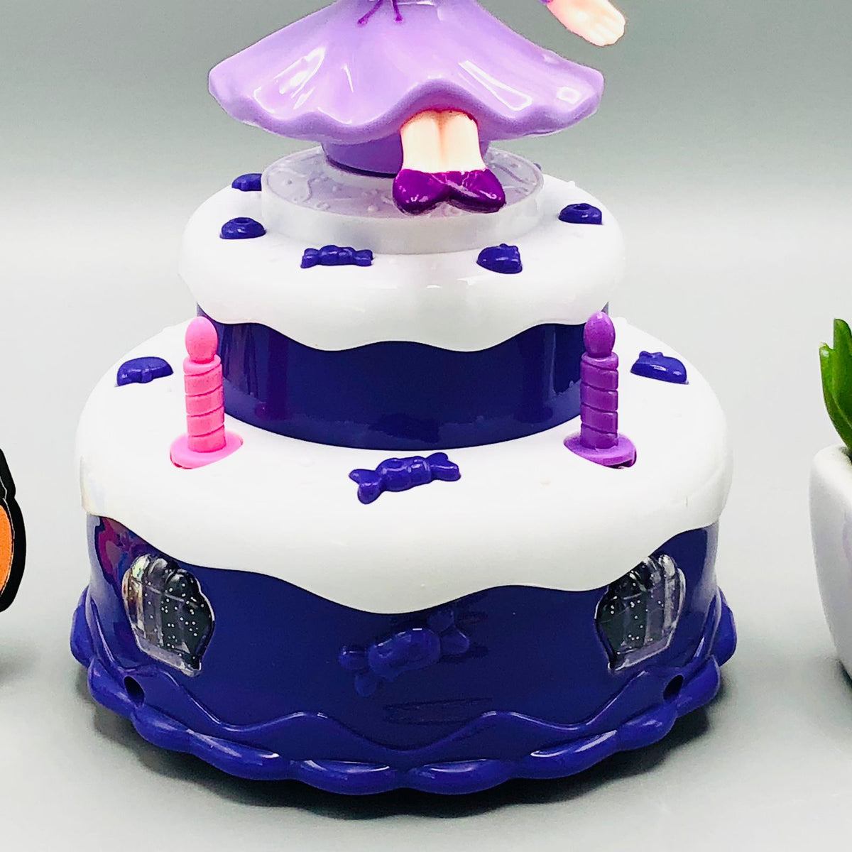 Cute Cake Rotating Snow Doll With Light & Music