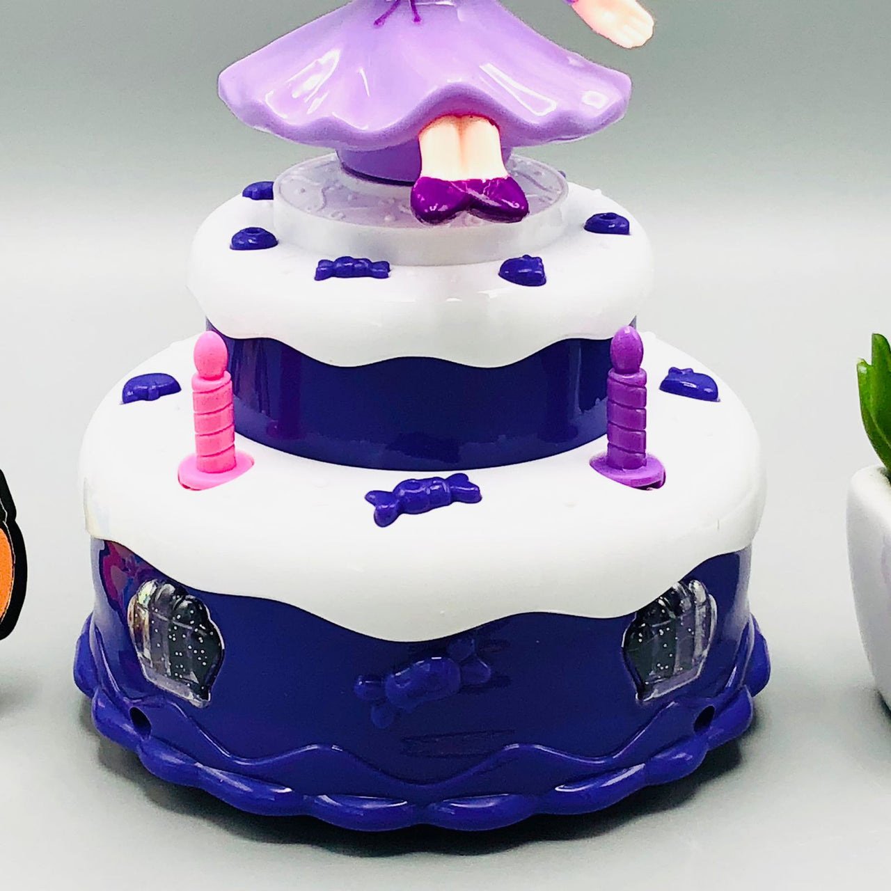 Cute Cake Rotating Snow Doll With Light & Music
