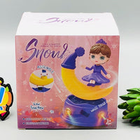 Lovely Rotating Moon Snow Doll With Light & Music