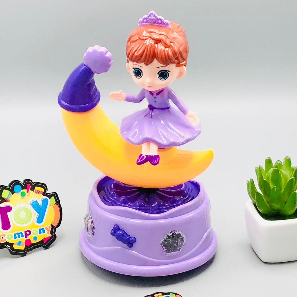 Lovely Rotating Moon Snow Doll With Light & Music