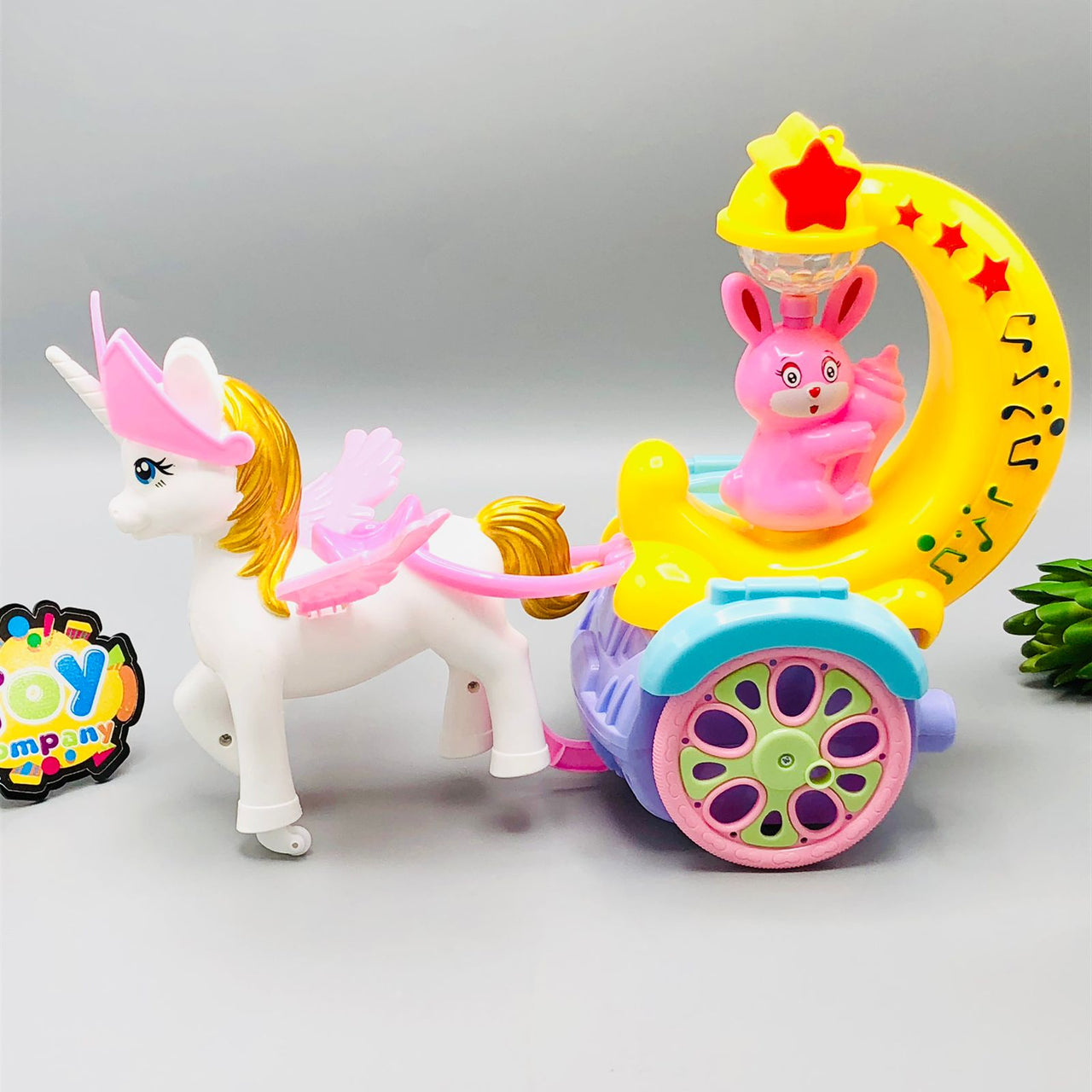 Magical Pony Horse With Moon Carriage