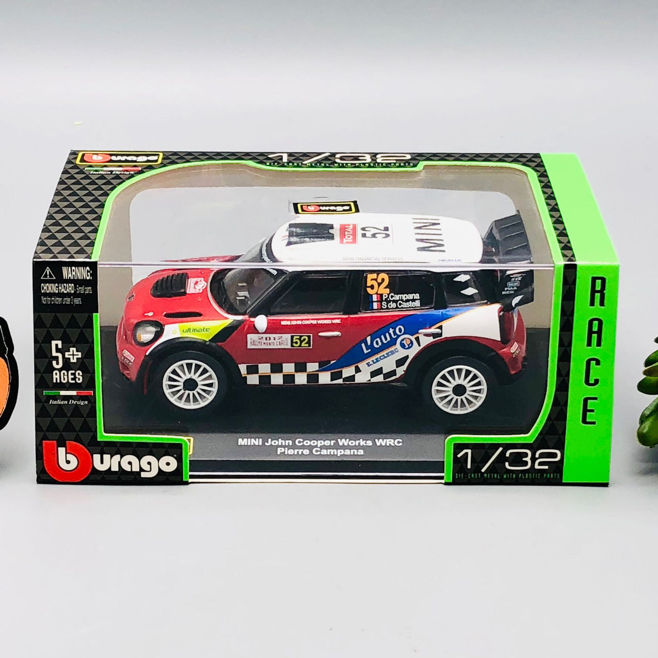 Bburago 1:32 Diecast Mini John Cooper Works Pierre Campana