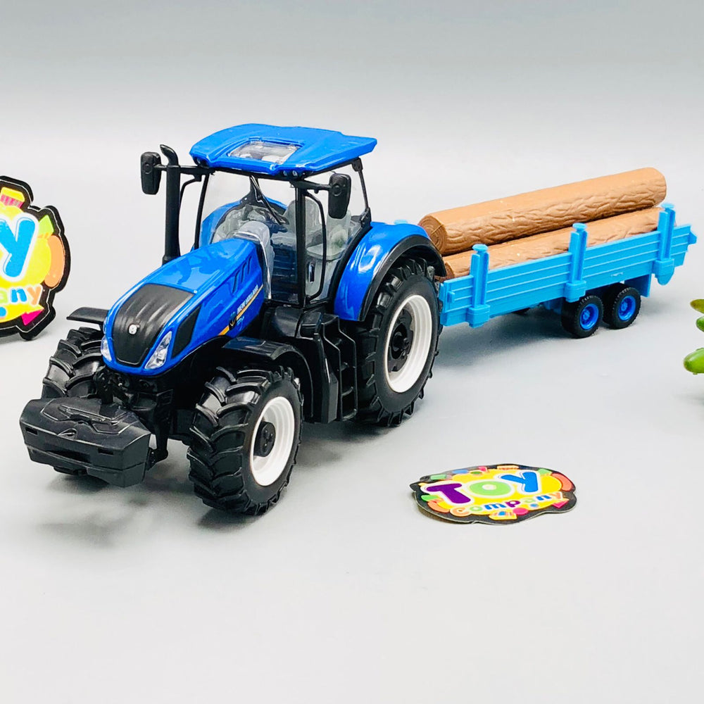 Bburago 1:32 Diecast Holland Tractor With Trailer