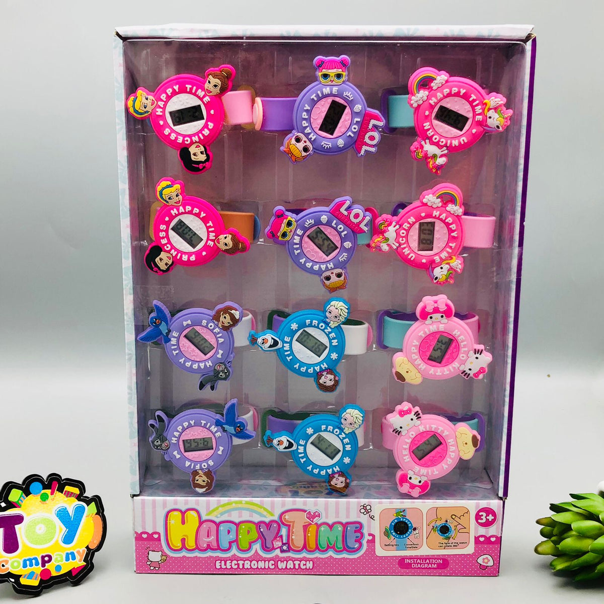 Electronic Spinner Character Watch For Girls - Assortment