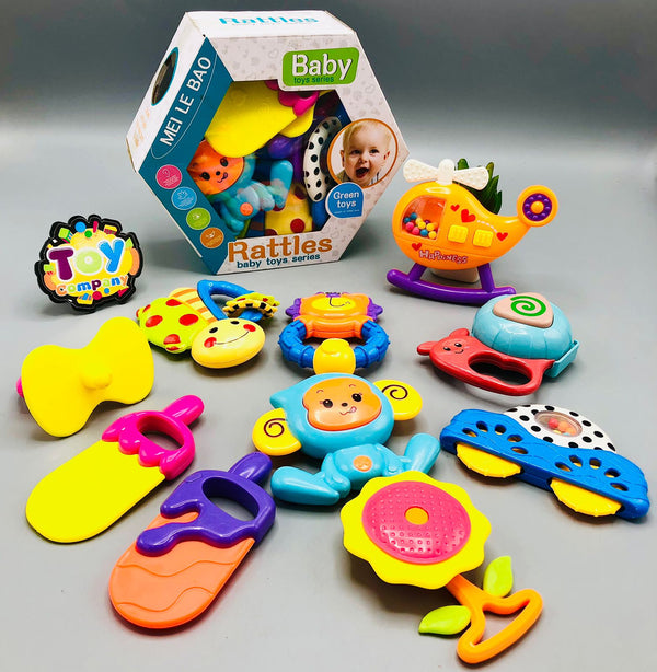 10Pcs Premium Quality Baby Rattles Set