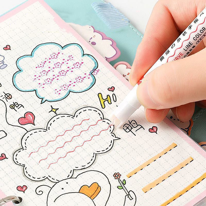 6Pcs Pattern Roller Color Pen Set