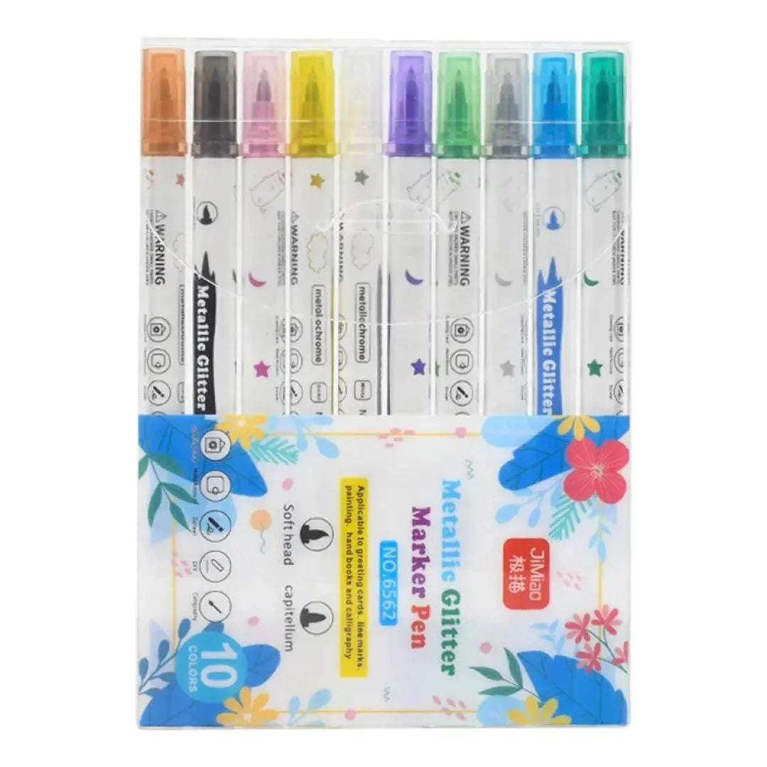 10Pcs Metallic Glitter Marker Pen