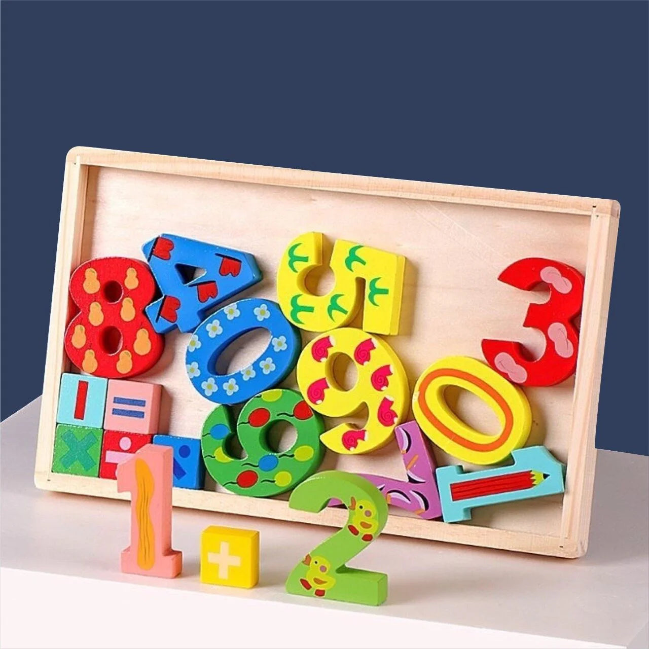 3D Wooden Multi-color Number Learning Board