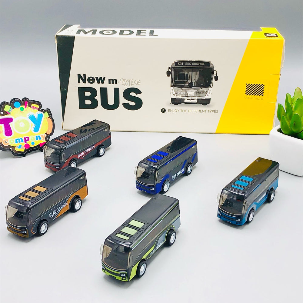 ABS Pullback Mini Buses - 5Pcs Box
