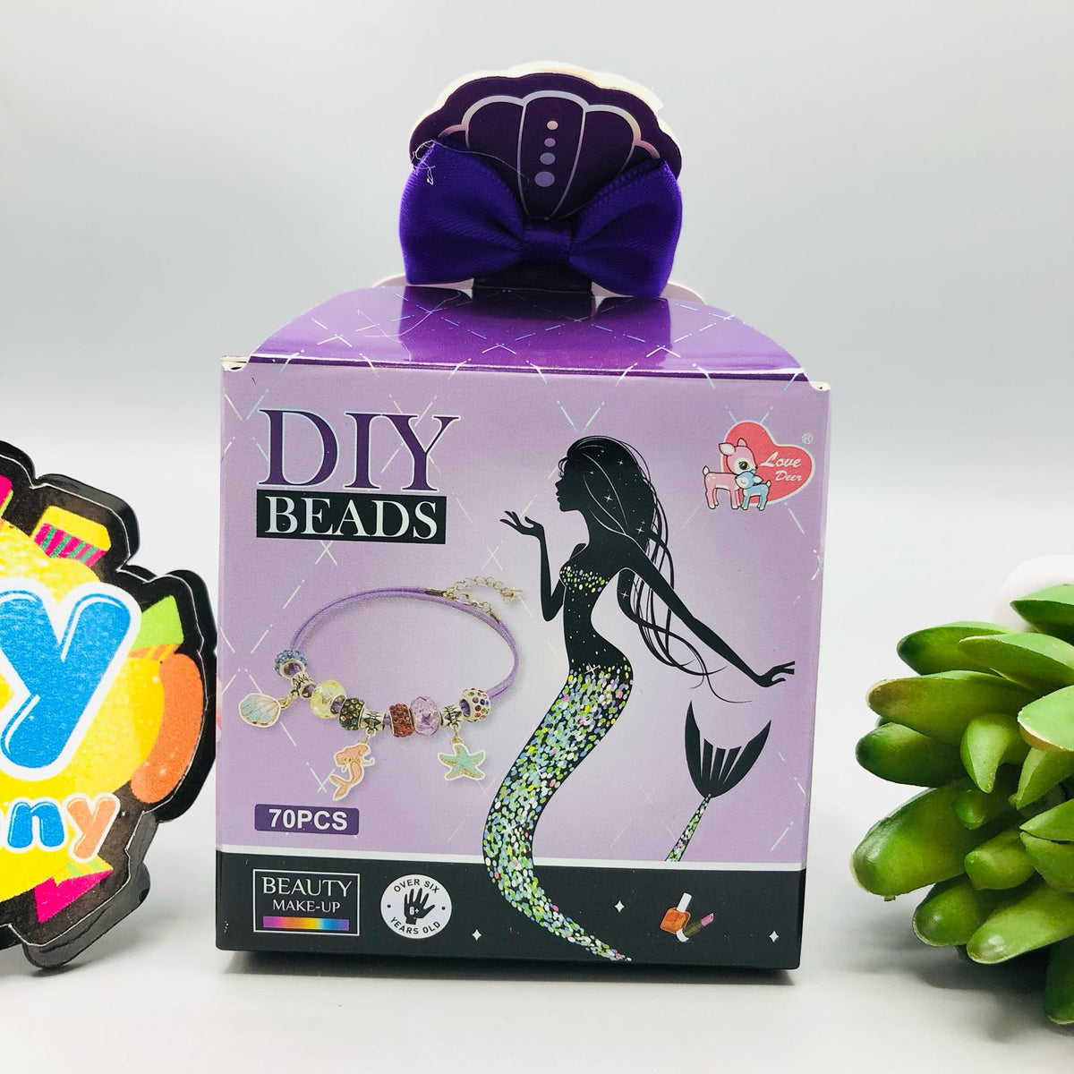 70Pcs DIY Colorful Beads With Unique Pendant