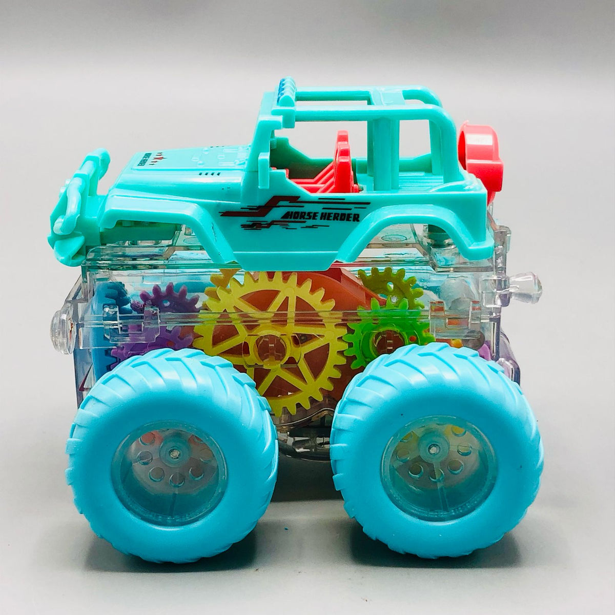 Inertial Transparent Gear Stunt Vehicle With Lights - 1Pc