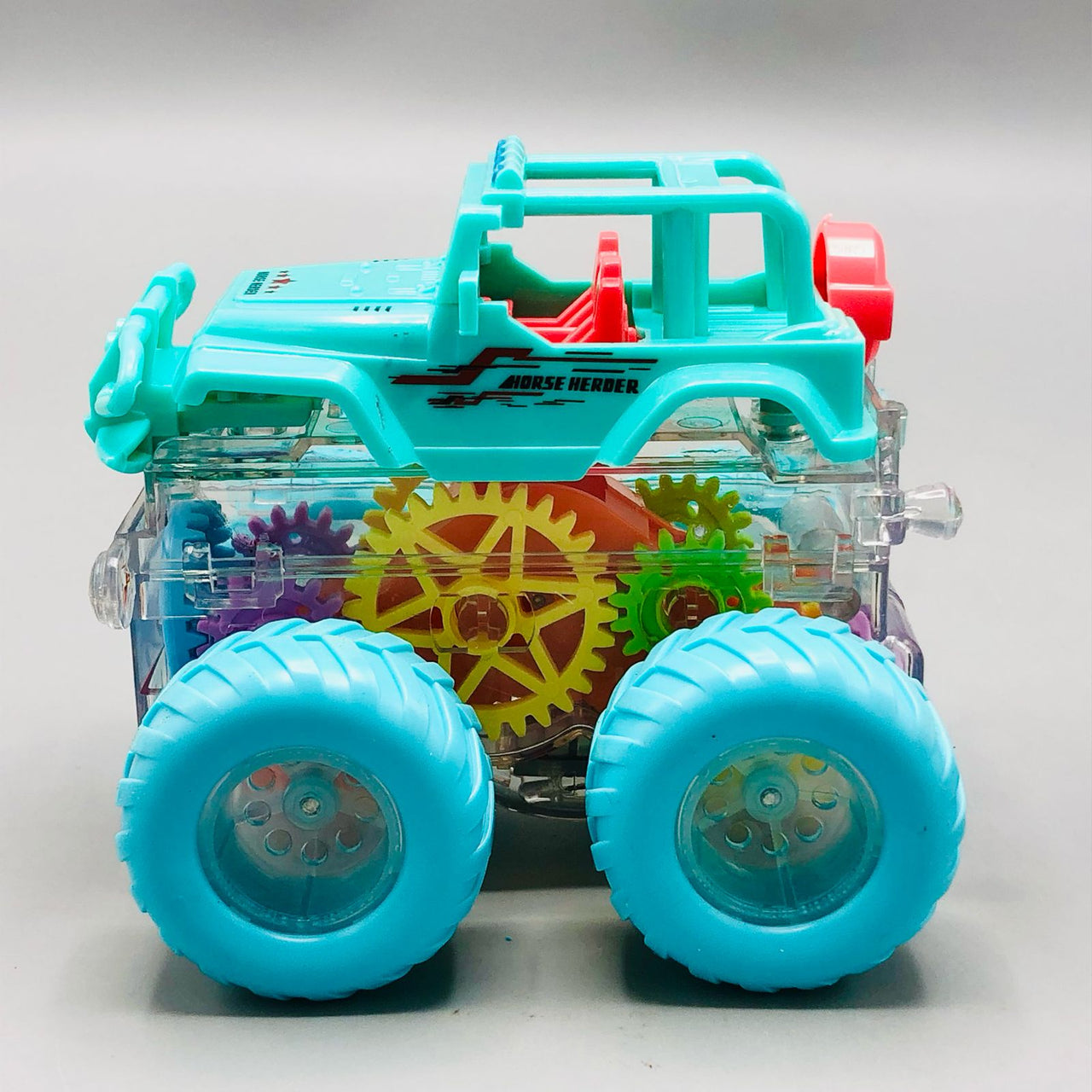 Inertial Transparent Gear Stunt Vehicle With Lights - 1Pc
