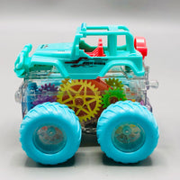 Inertial Transparent Gear Stunt Vehicle With Lights - 1Pc