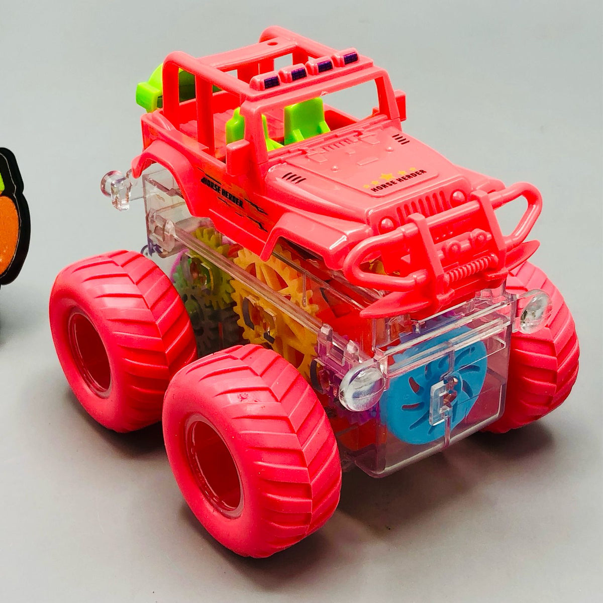 Inertial Transparent Gear Stunt Vehicle With Lights - 1Pc
