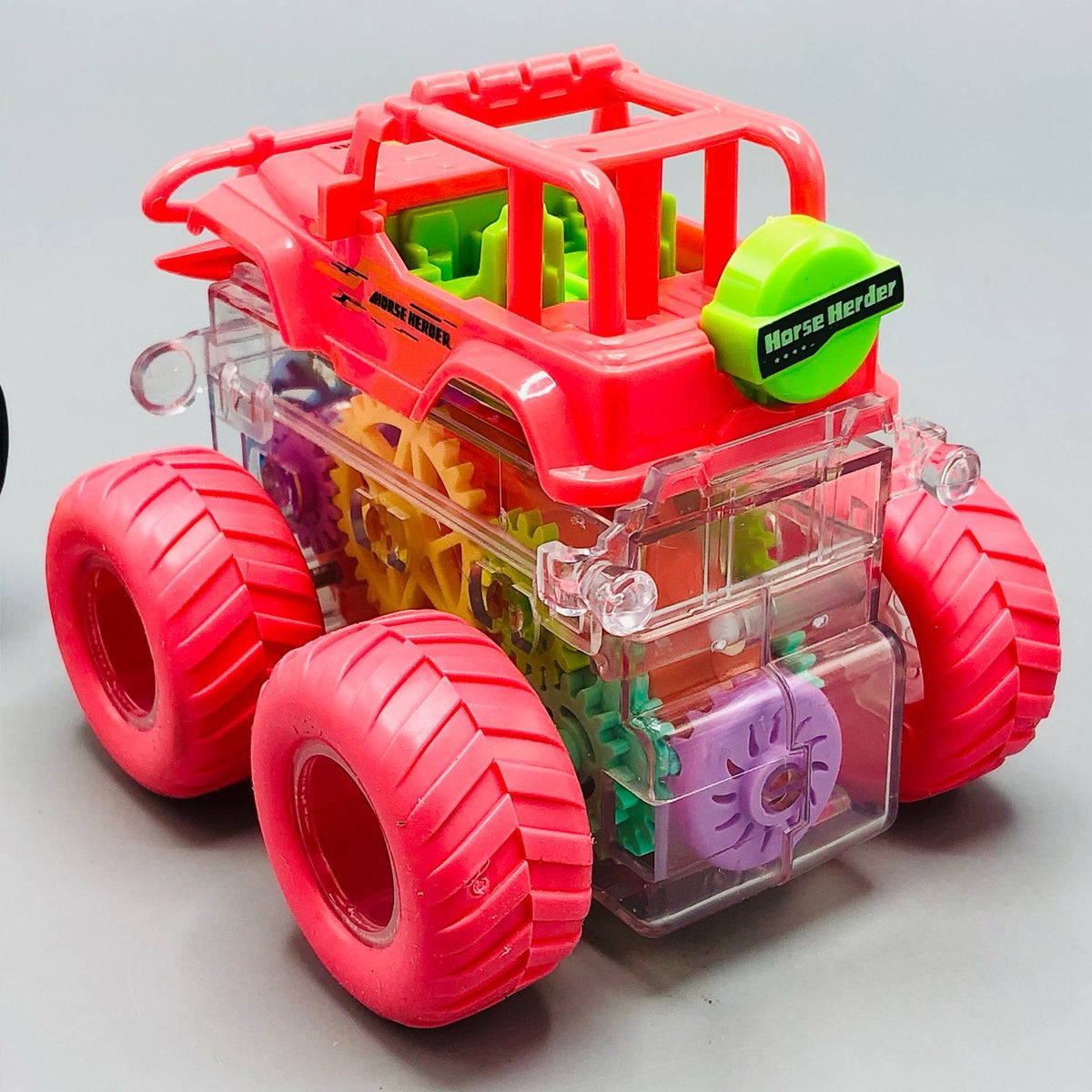 Inertial Transparent Gear Stunt Vehicle With Lights - 1Pc