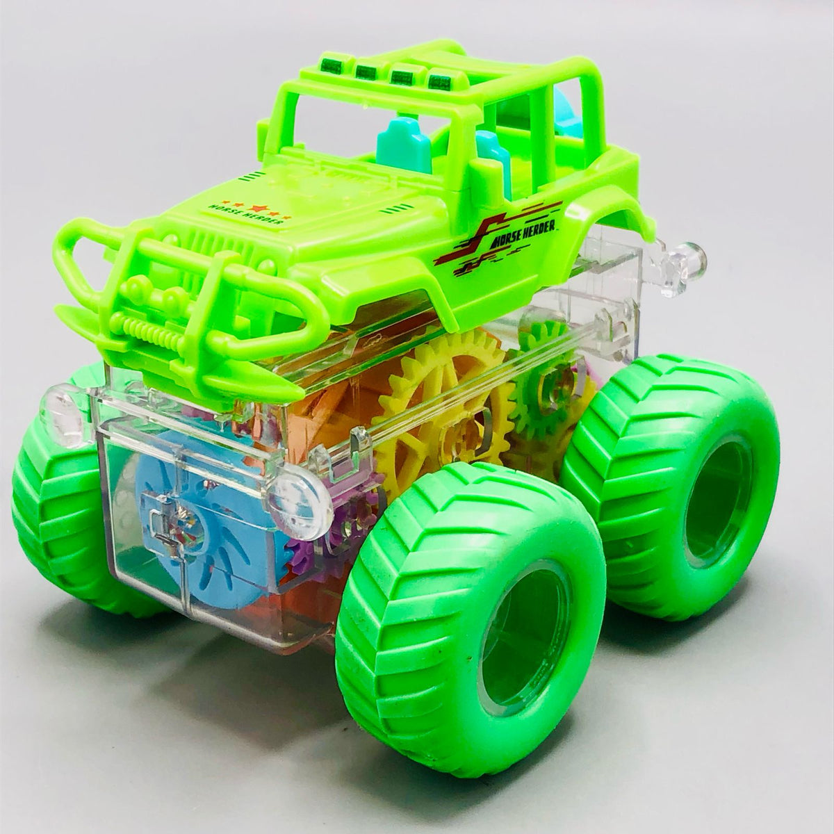 Inertial Transparent Gear Stunt Vehicle With Lights - 1Pc