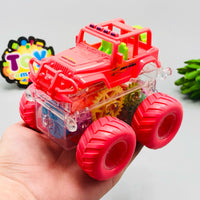 Inertial Transparent Gear Stunt Vehicle With Lights - 1Pc