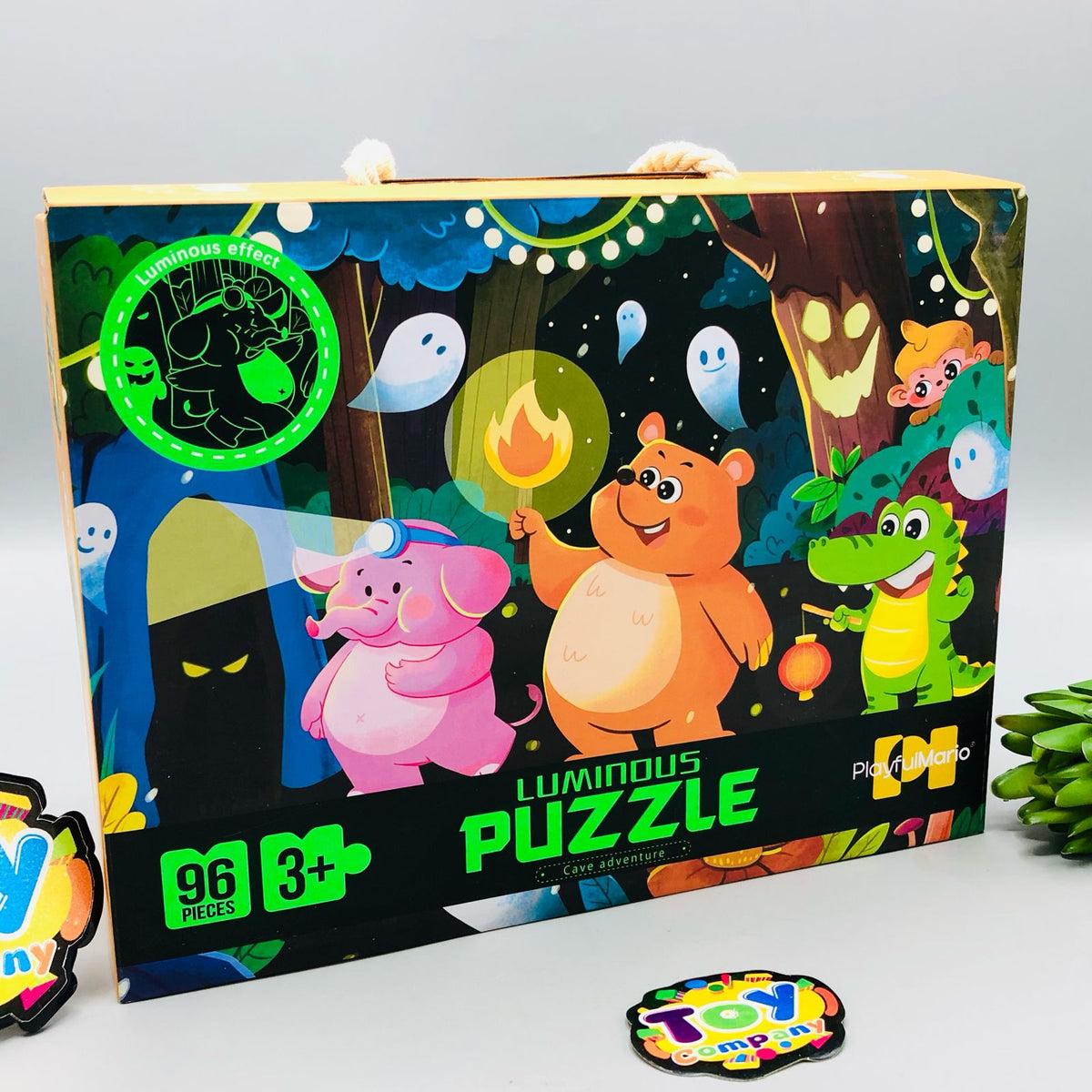 96Pcs Glow-In-The-Dark Cartoon Puzzles