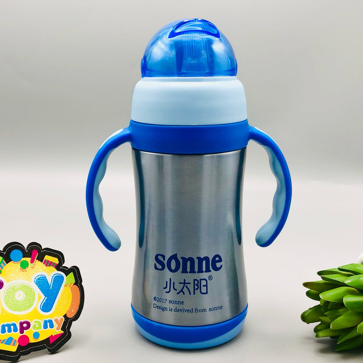 340ml Sonne Stainless Steel Fashion Feeding Bottle - Blue