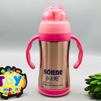 340ml Sonne Stainless Steel Fashion Feeding Bottle - Pink