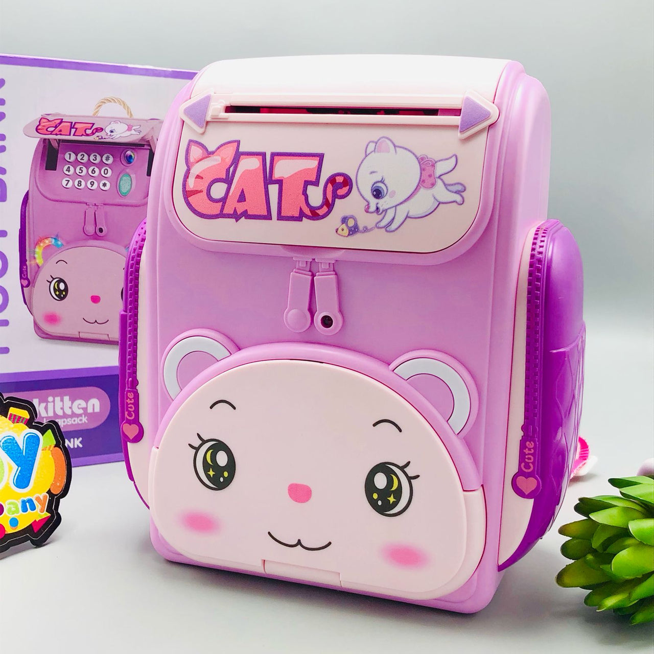 Kitten Knapsack Piggy Bank Without Bag Straps