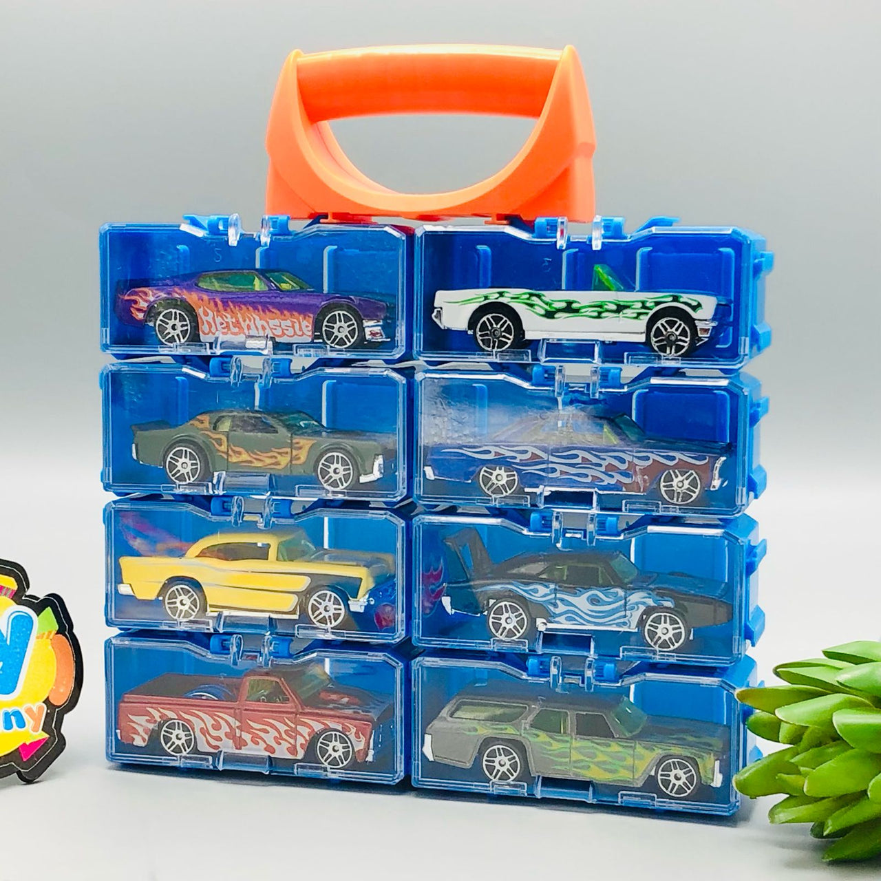 Hot Wheel Diecast Set of 8 Cars with Display Racks