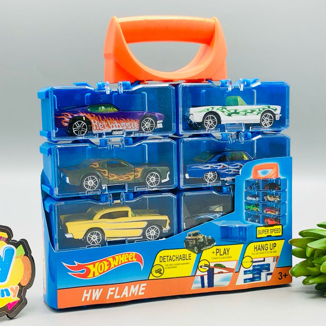Hot Wheel Diecast Set of 8 Cars with Display Racks