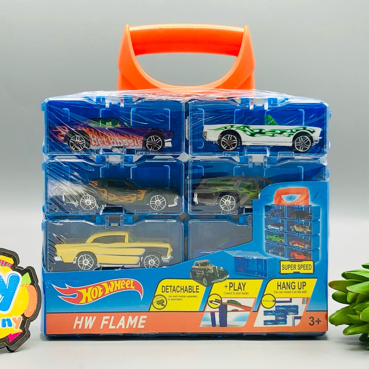 Hot Wheel Diecast Set of 8 Cars with Display Racks