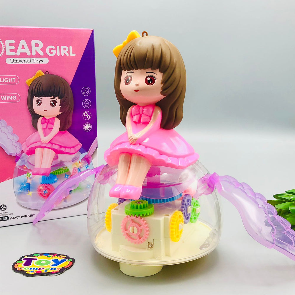 Musical Gear Rotating Girl Doll With Light & Wings