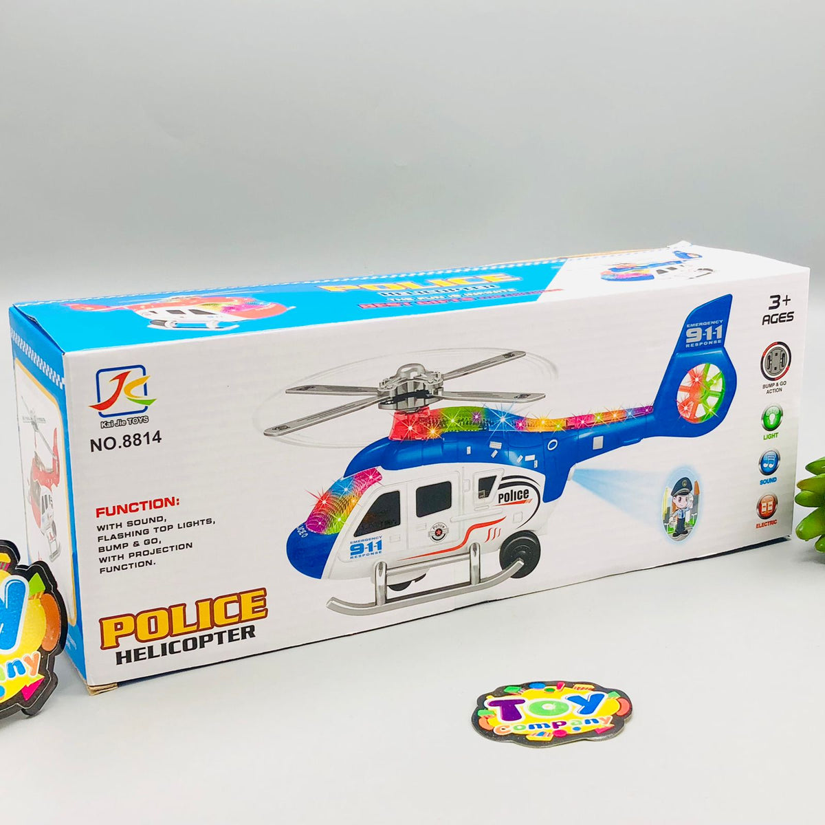 Electric Police Helicopter With Light & Sound