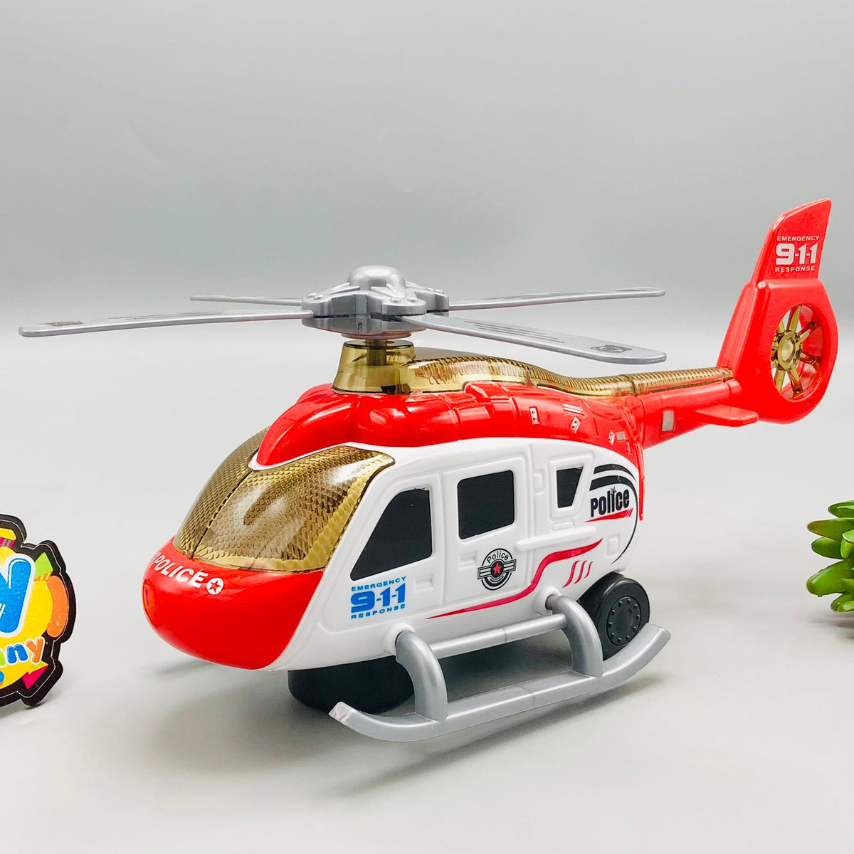 Electric Police Helicopter With Light & Sound
