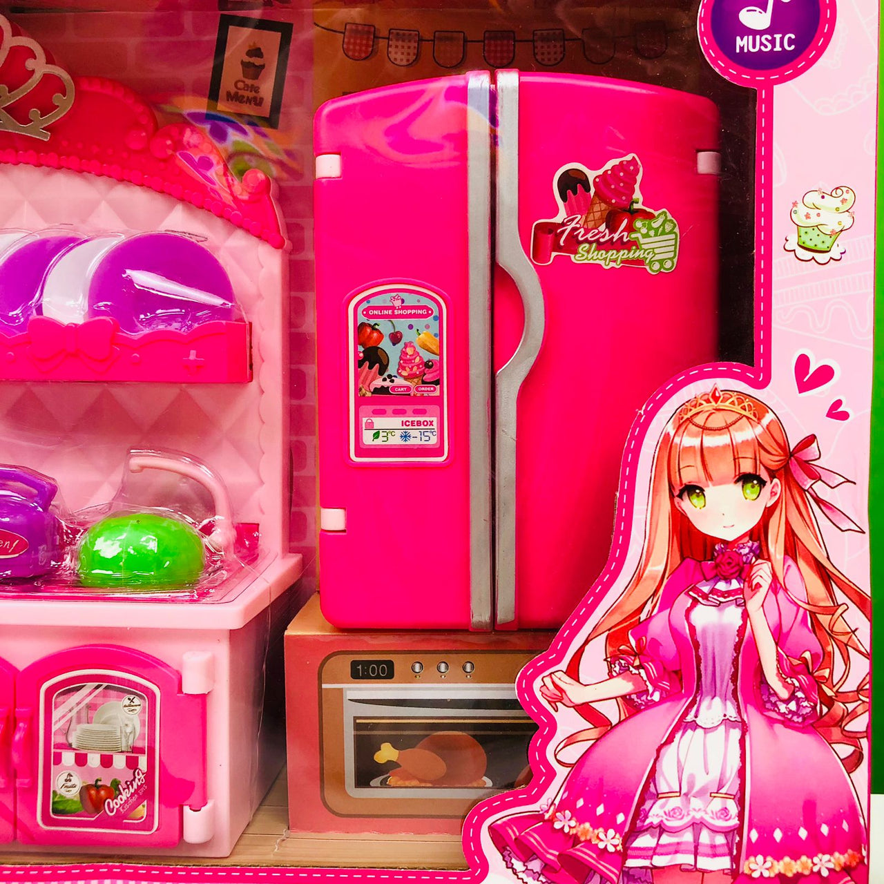 Pretend Play Kitchen Play House With Doll