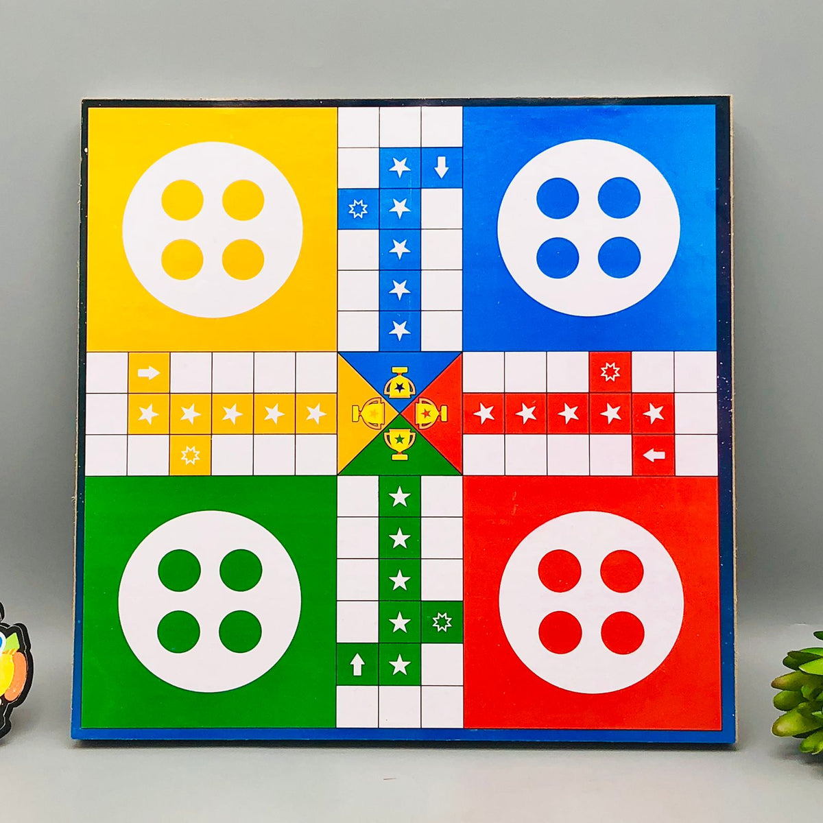 2in1 Wooden Tic Tac Toe & Ludo Game Board