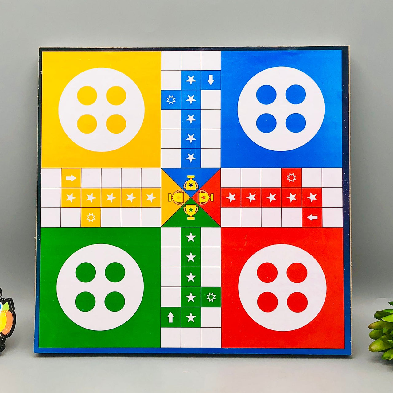 2in1 Wooden Tic Tac Toe & Ludo Game Board