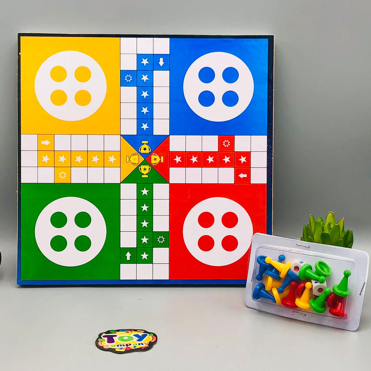 2in1 Wooden Tic Tac Toe & Ludo Game Board