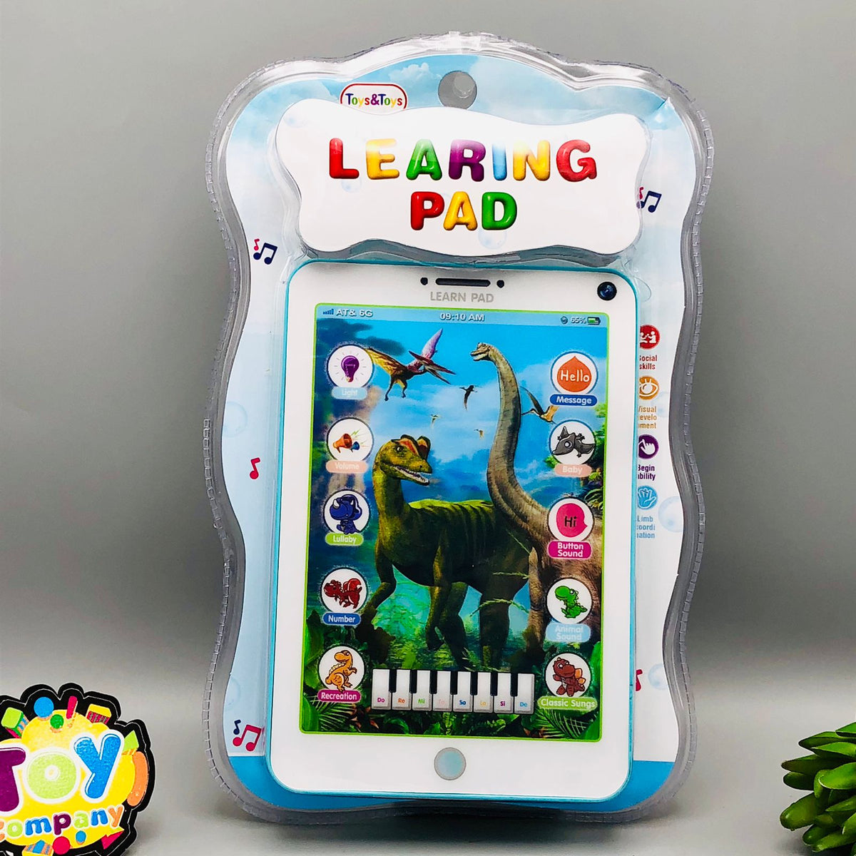 8* Inches Interactive Learning Pad With Light & Sound - Assortment