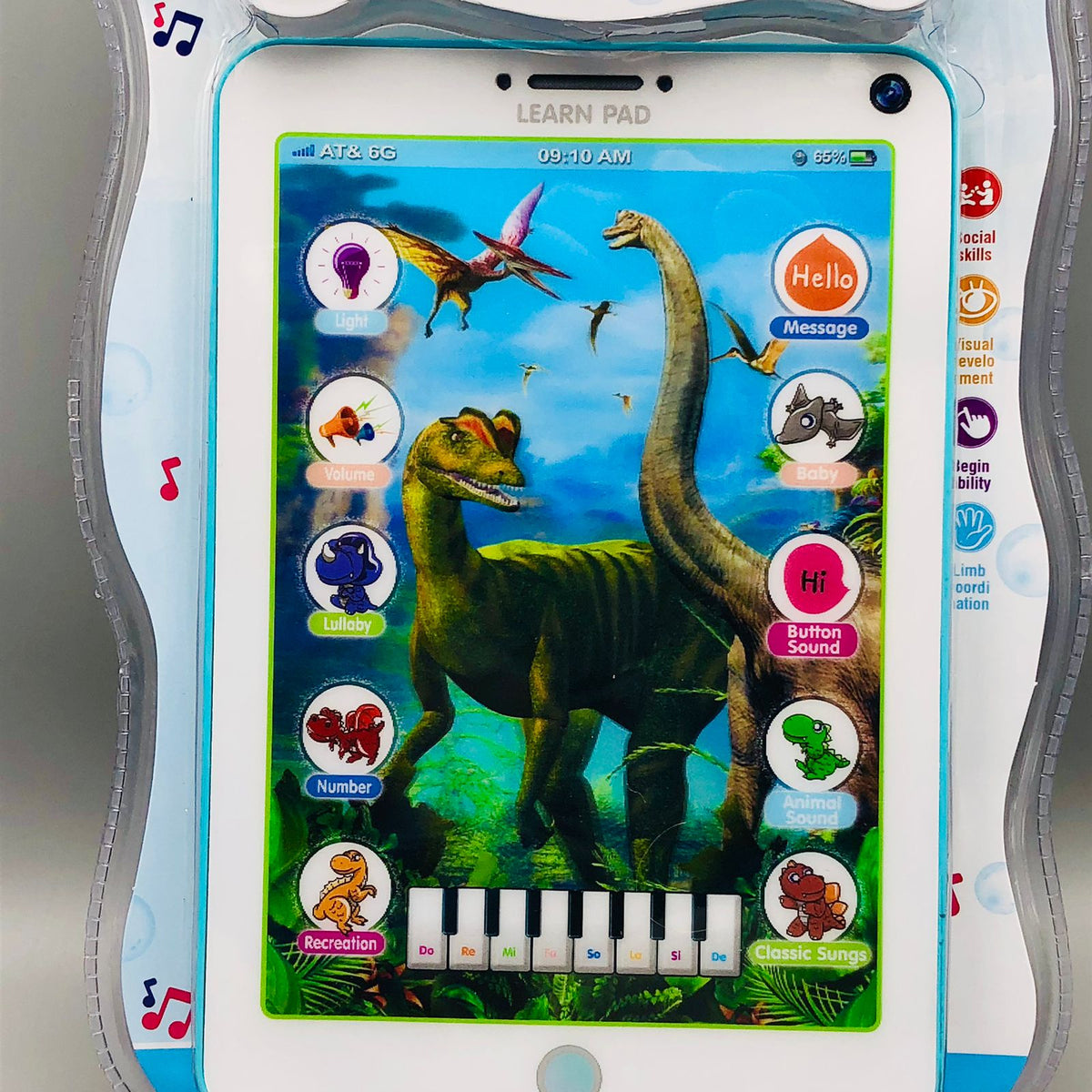 8* Inches Interactive Learning Pad With Light & Sound - Assortment